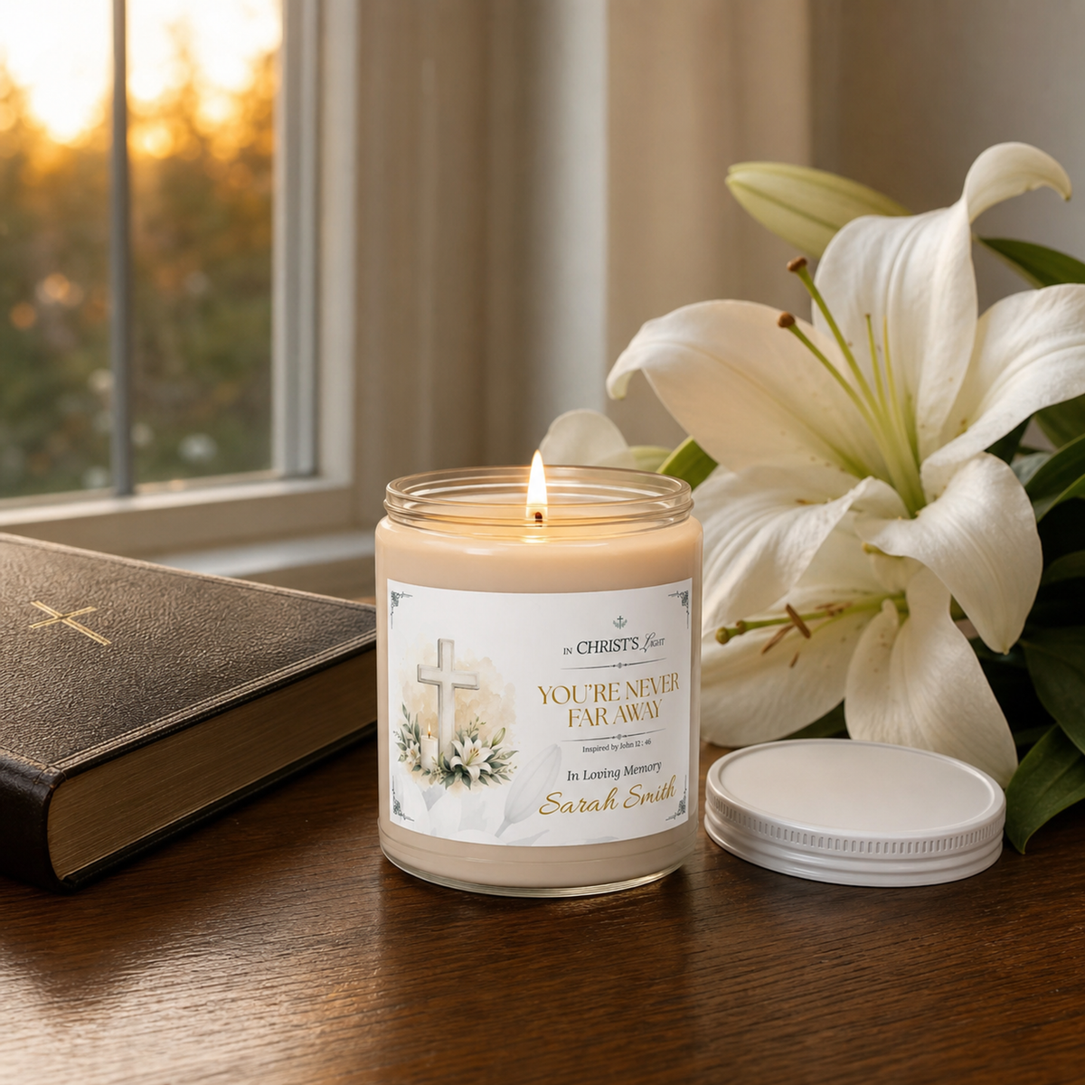 Christ's Light Personalized Scripture Memorial Candle