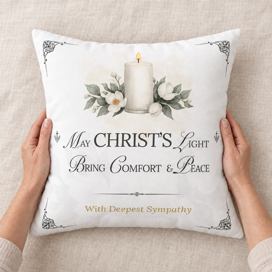 Christ's Light Ready-to-Send Christian Sympathy Pillow