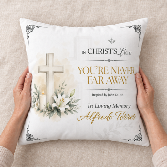 Christ's Light Personalized Christian Memorial Pillow