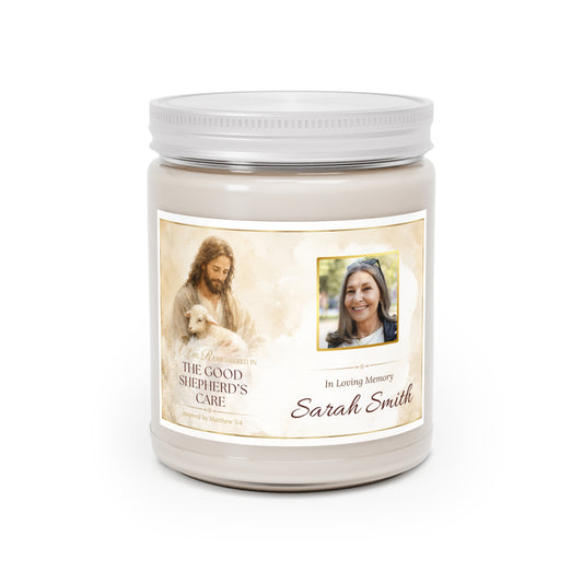 Good Shepherd's Peace Photo Memorial Candle