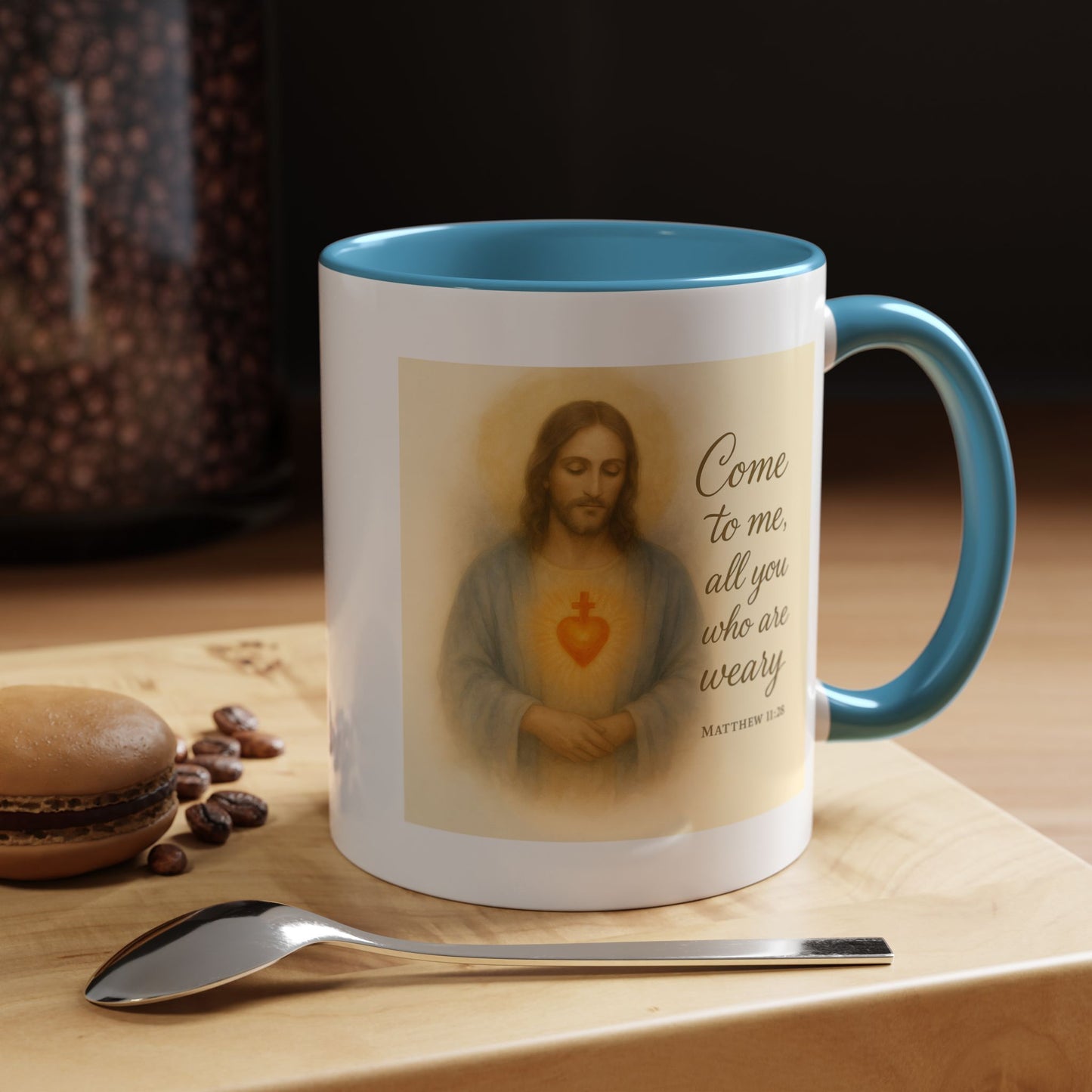 Memorial Accent Coffee Mug - Come to Me, All You Who Are Weary - Matthew 11:28