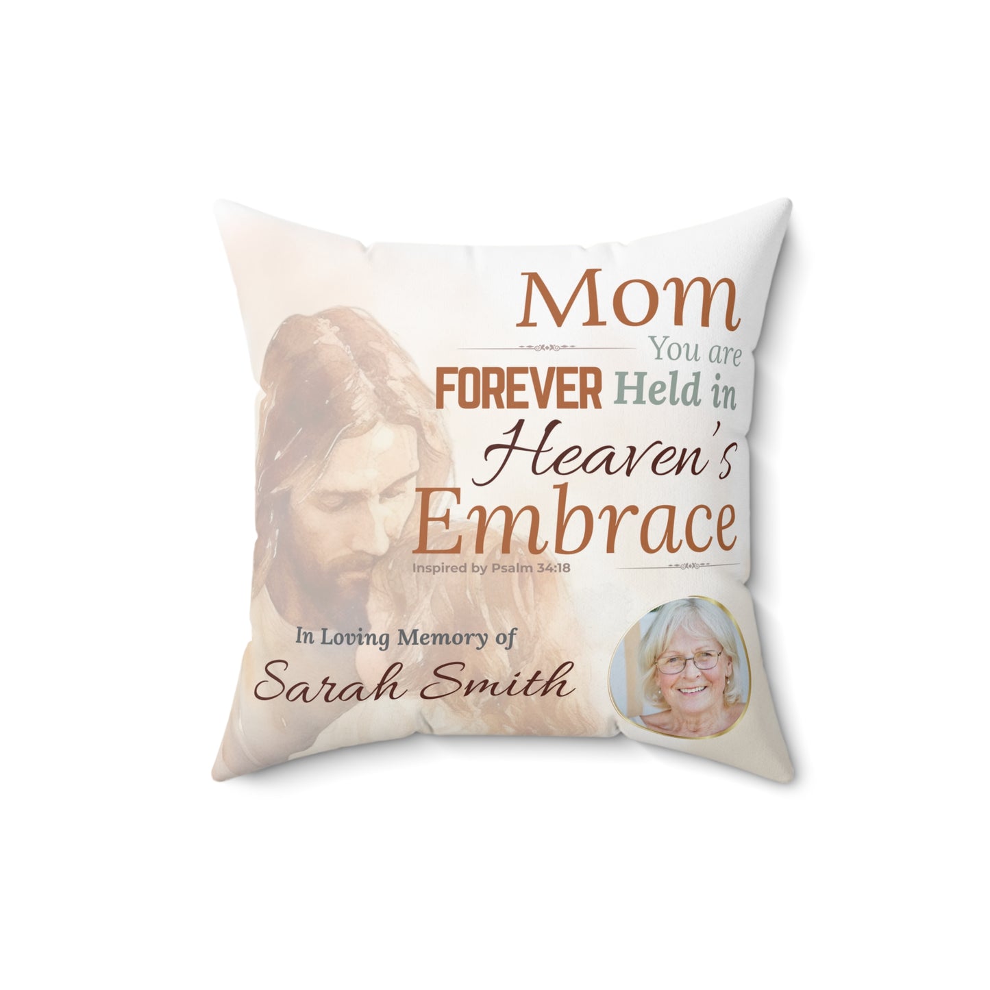 In Loving Memory Pillow – Heaven’s Embrace Design | Personalized Christian Memorial & Sympathy Gift