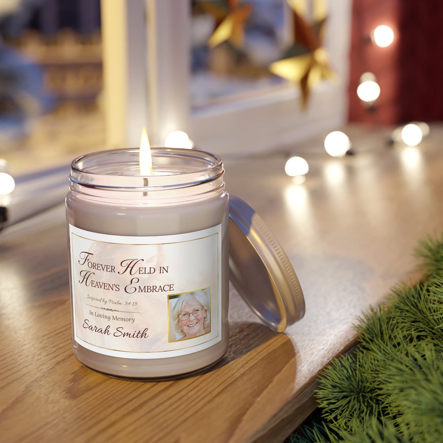 Heaven's Embrace Custom Photo Loss of Mother Candle