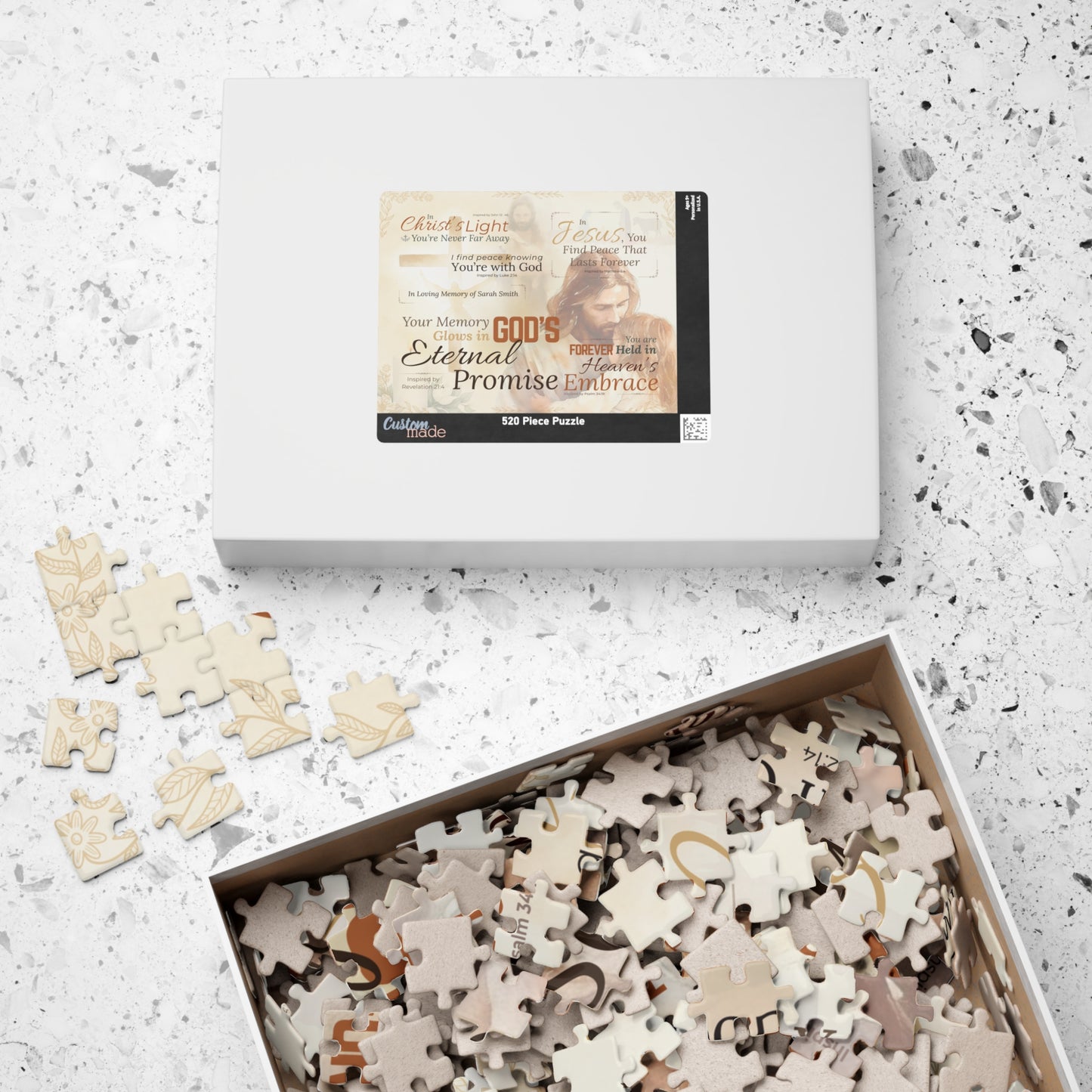 Personalized Sacred Embrace Memorial Puzzle for Her – Eternal Memory Keepsake