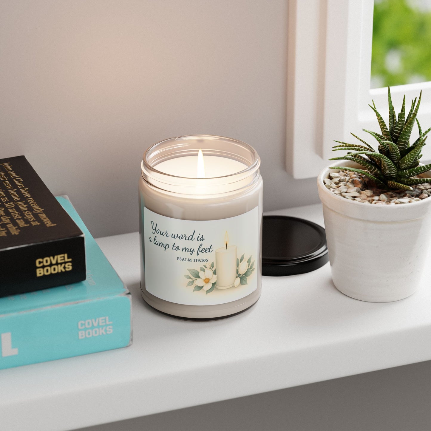 Scented Soy Candle - Your Word is a Lamp - Psalm 119:105 - Serenity Home Decor