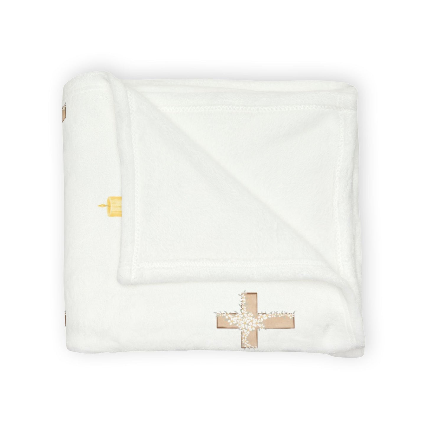 Christian Memorial Blanket - Cross and Candle Memorial Design