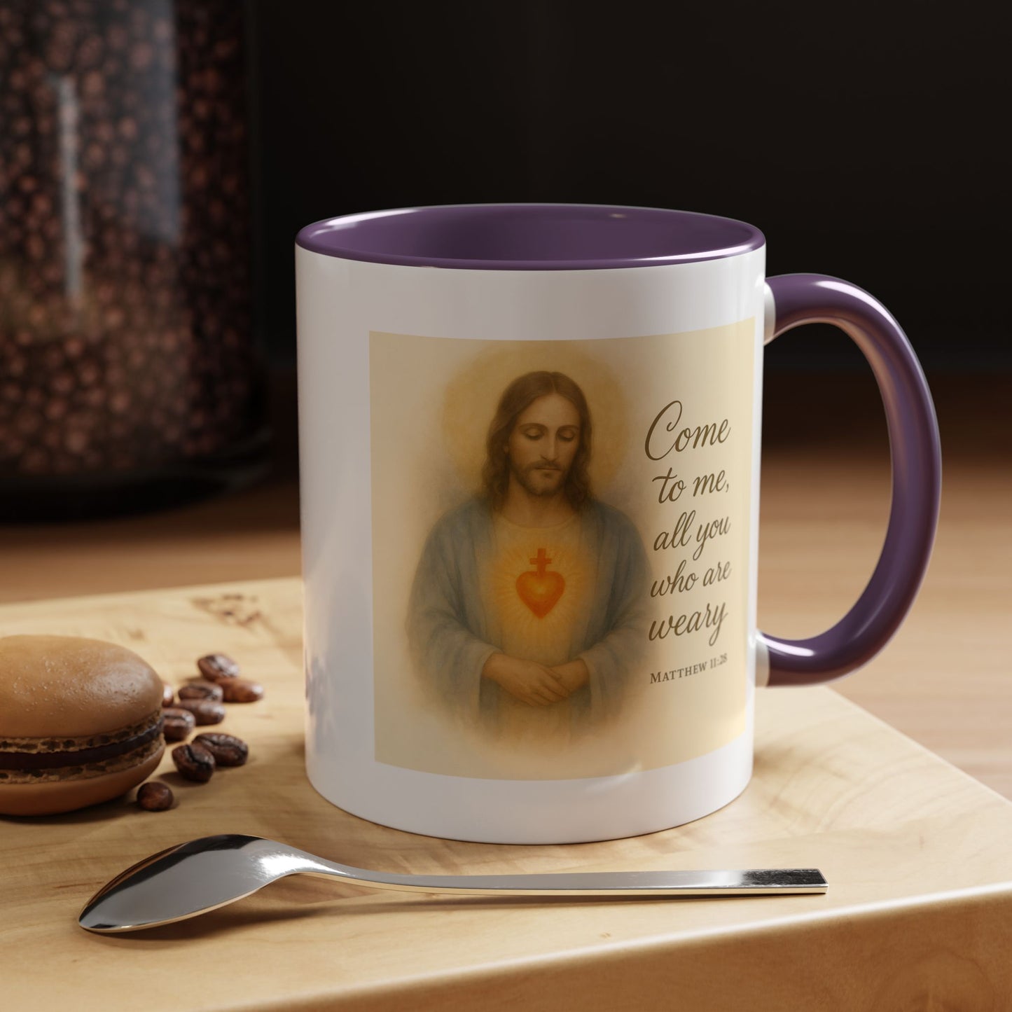 Memorial Accent Coffee Mug - Come to Me, All You Who Are Weary - Matthew 11:28