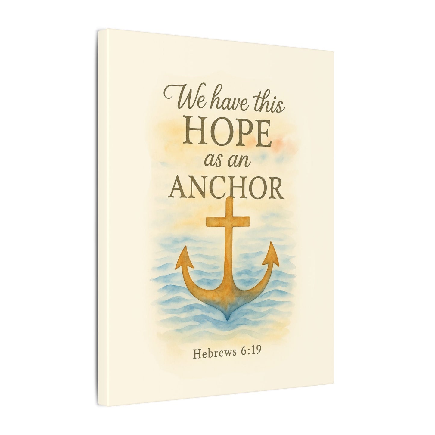Inspirational Memorial Art Canvas, Bible Verse We have this Hope as an Anchor Keepsake, Eternal Memory Wall Decor