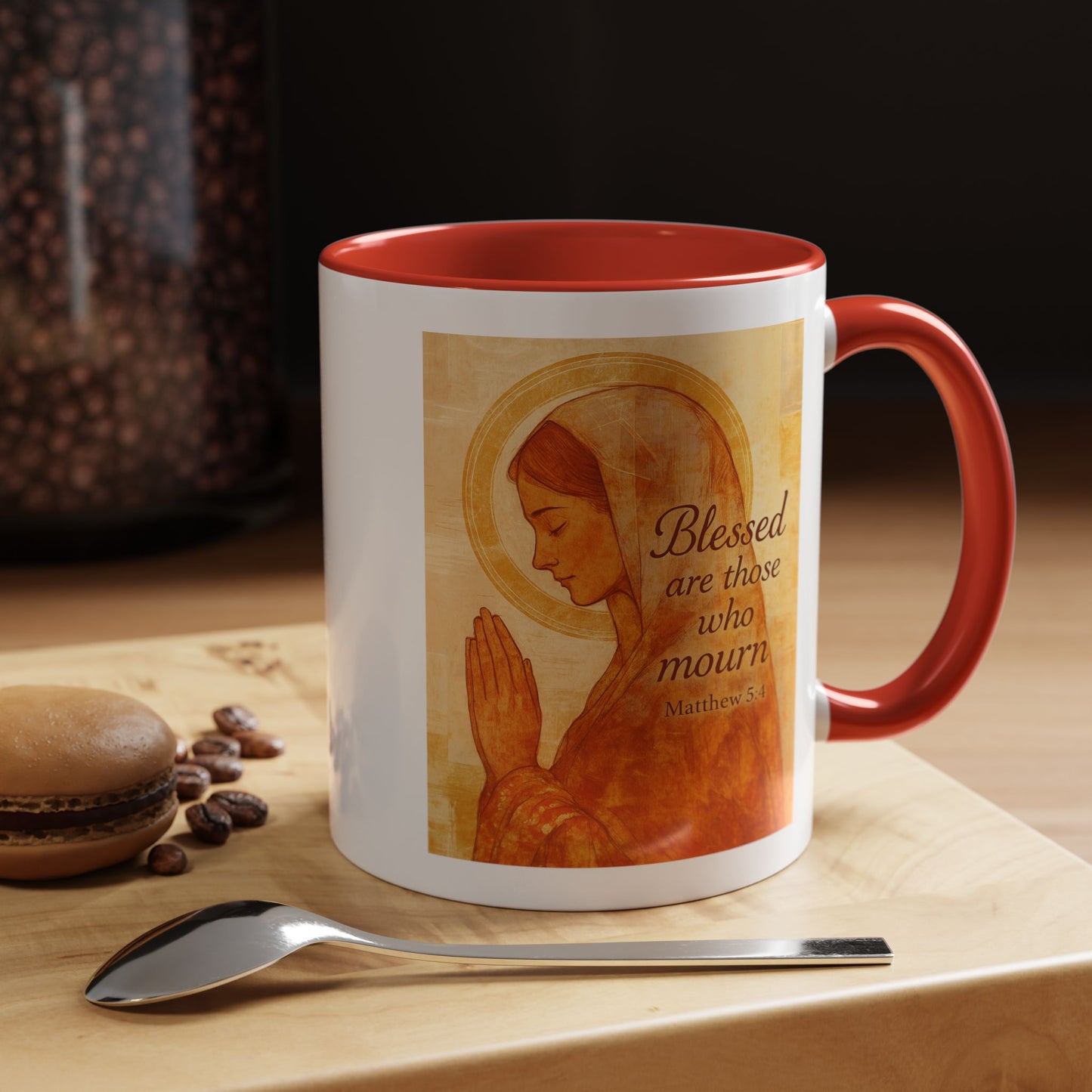 Memorial Accent Coffee Mug - Blessed Are Those Who Mourn - Matthew 5:4