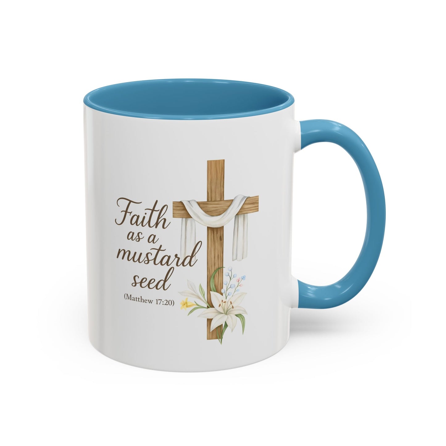 Memorial Accent Coffee Mug - Faith as a Mustard Seed - Matthew 17:20