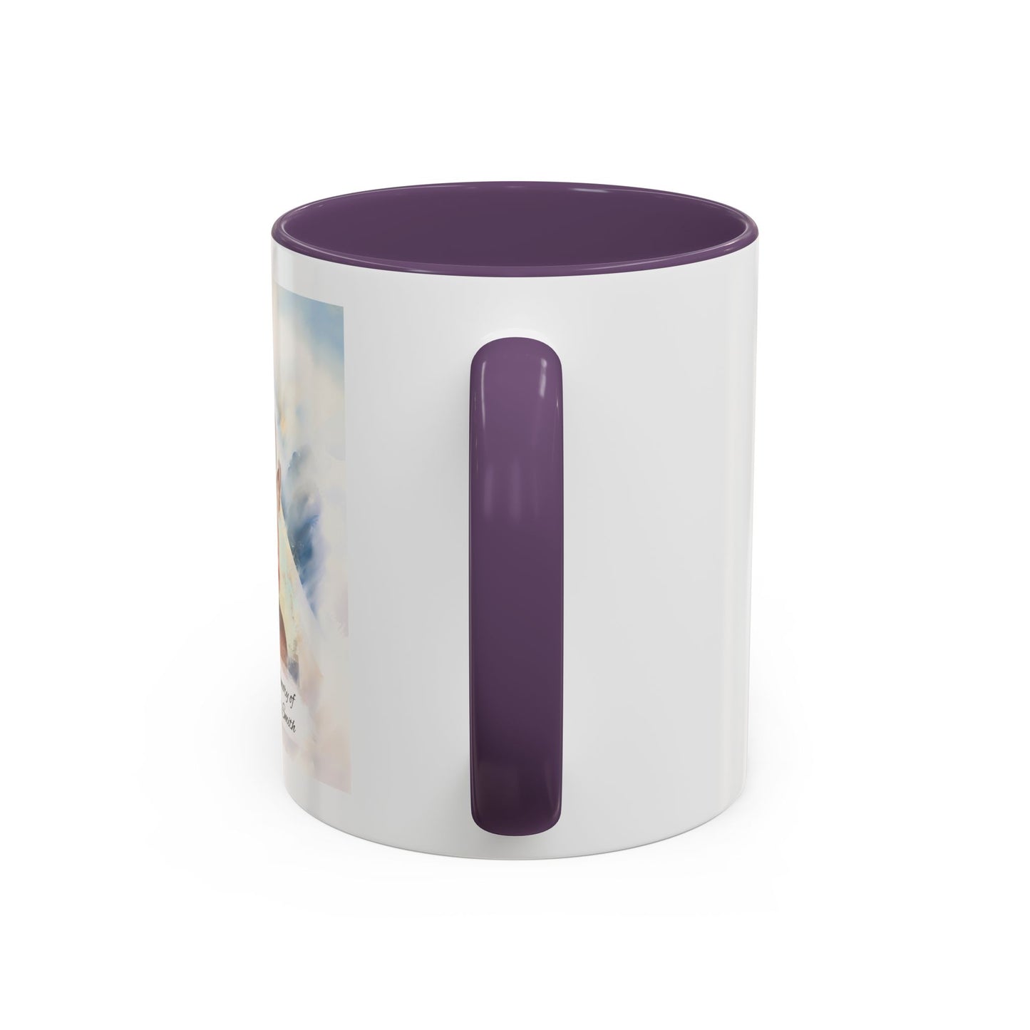 Custom Memorial Accent Coffee Mug with Photo and Text – Sacred Background Keepsake