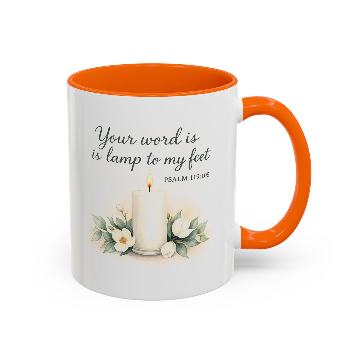 Memorial Accent Coffee Mug - Your Word Is a Lamp to My Feet - Psalm 119:105