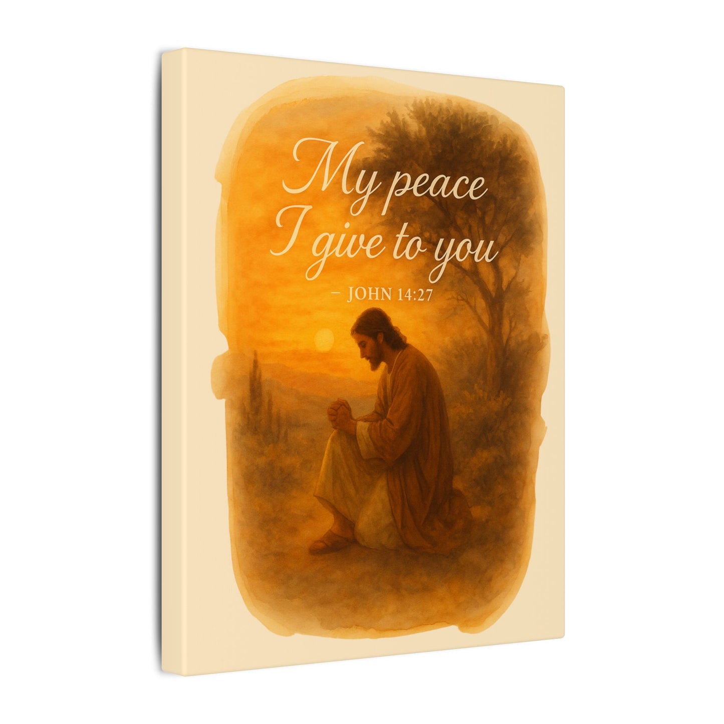 Inspirational Memorial Art Canvas, Bible Verse My Peace I Give to You Keepsake, Eternal Memory Wall Decor