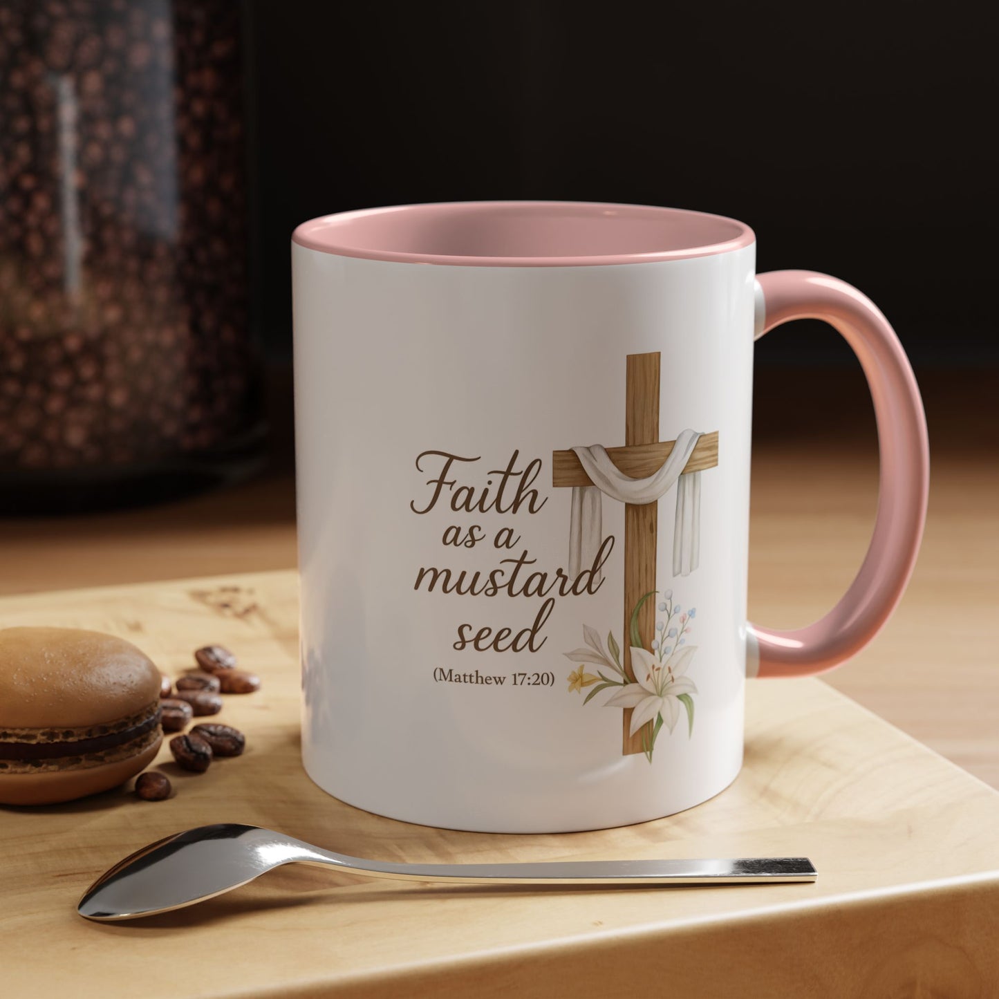 Memorial Accent Coffee Mug - Faith as a Mustard Seed - Matthew 17:20