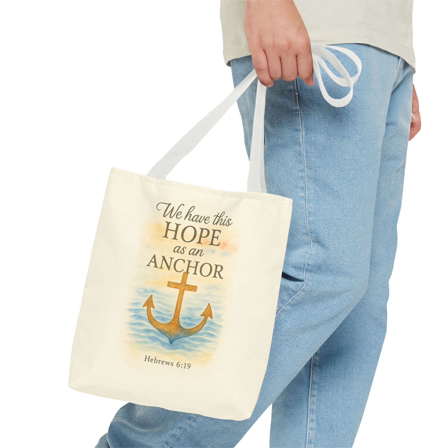 Inspirational Tote Bag - We Have This Hope as an Anchor - Hebrews 6:19 Memorial Gift