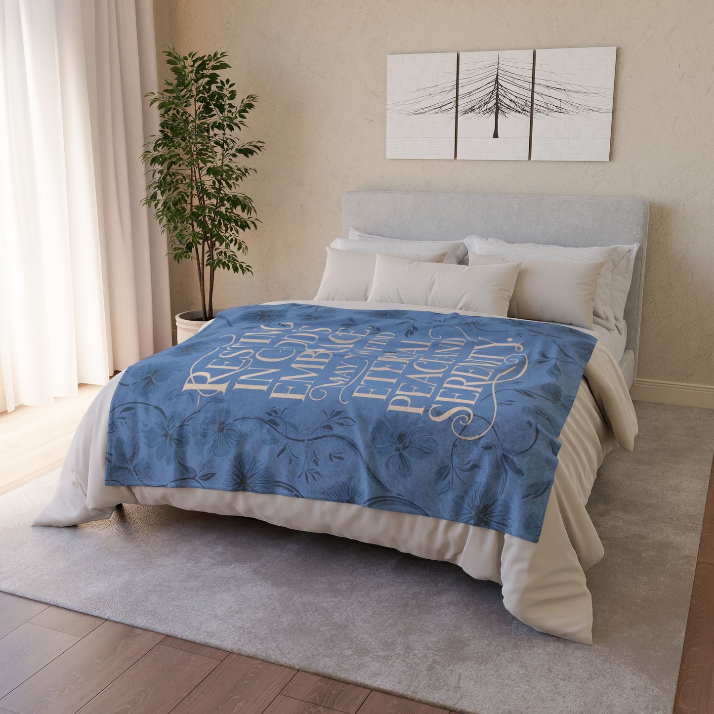 Christian Memorial Blanket - Eternal Peace and Serenity Design