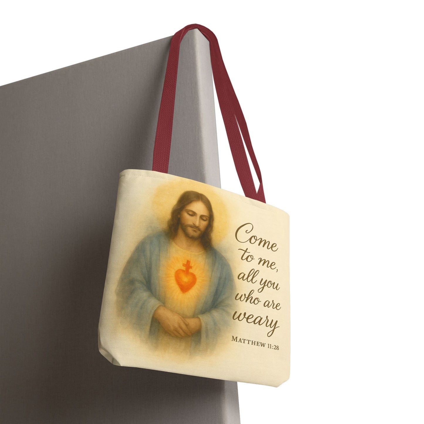 Inspirational Tote Bag - Come to Me, All You Who Are Weary - Matthew 11:28 Memorial Gift