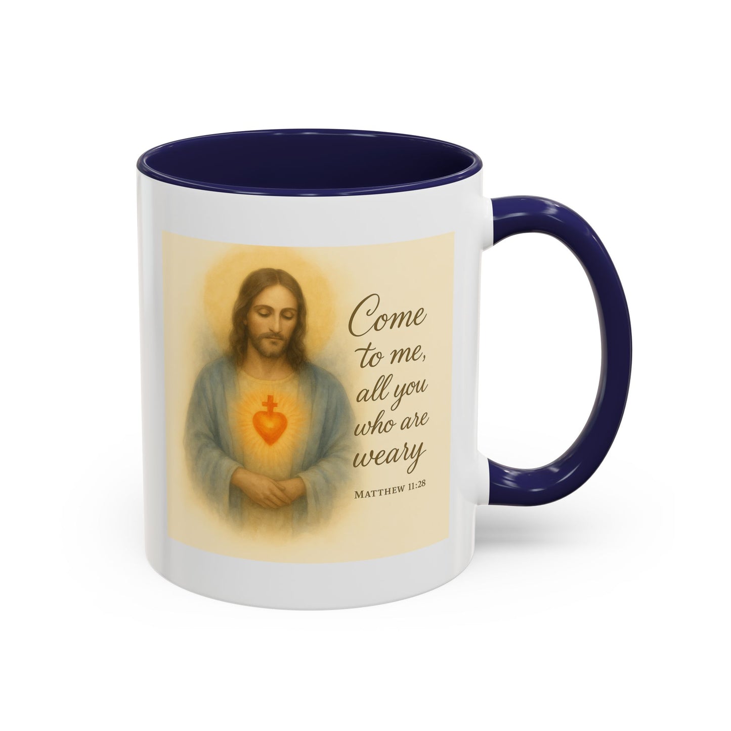 Memorial Accent Coffee Mug - Come to Me, All You Who Are Weary - Matthew 11:28