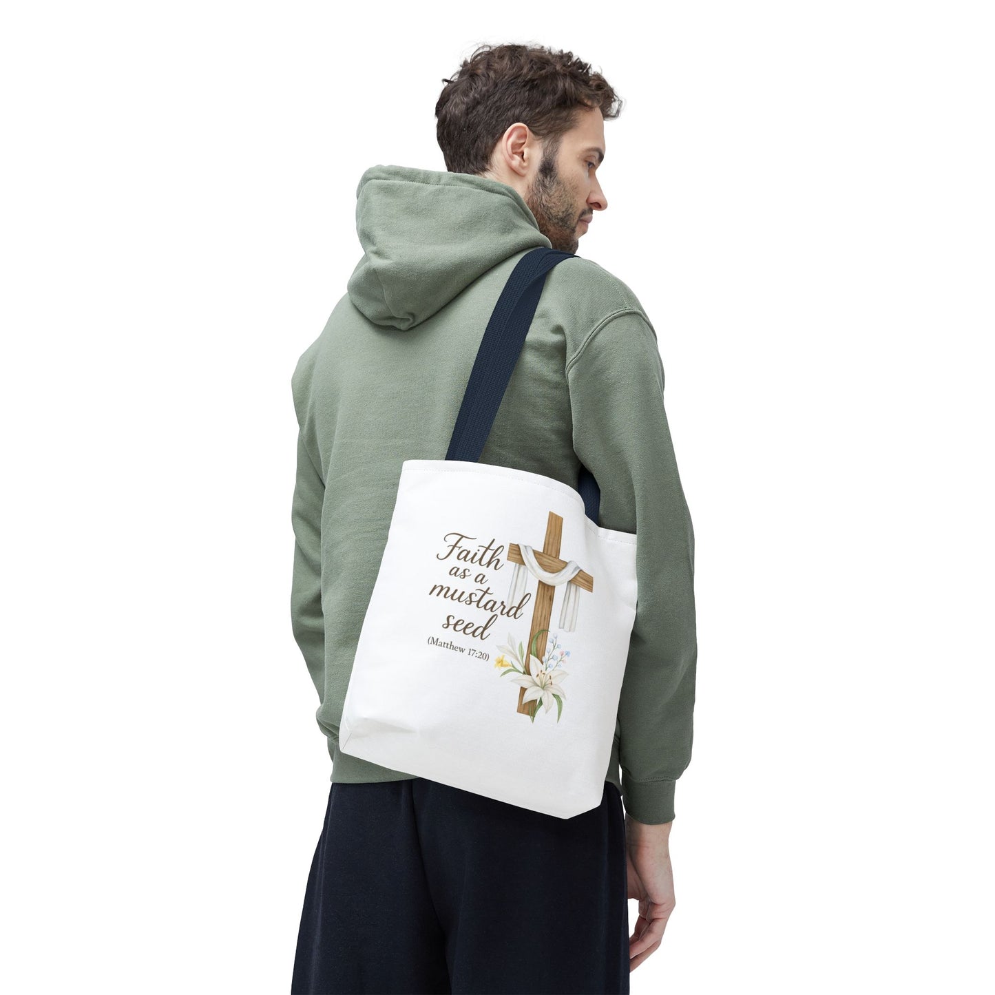 Inspirational Tote Bag - Faith as a Mustard Seed - Matthew 17:20 Memorial Gift