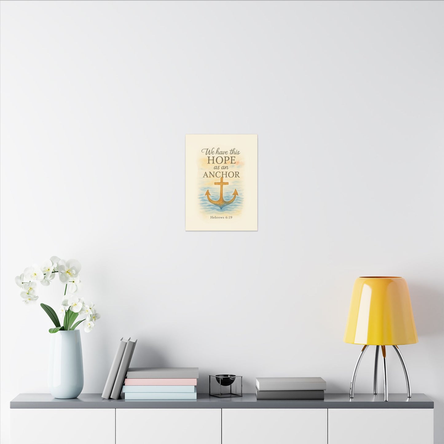 Inspirational Memorial Art Canvas, Bible Verse We have this Hope as an Anchor Keepsake, Eternal Memory Wall Decor