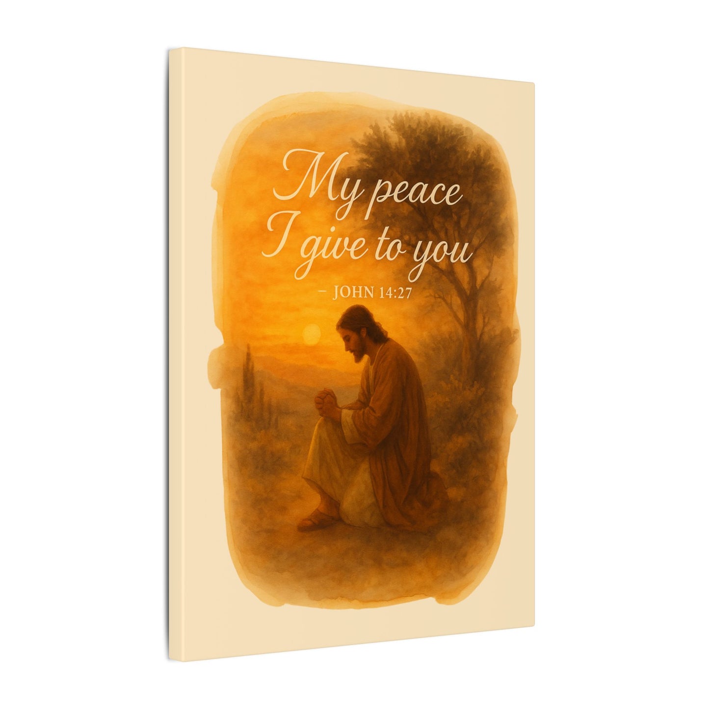 Inspirational Memorial Art Canvas, Bible Verse My Peace I Give to You Keepsake, Eternal Memory Wall Decor