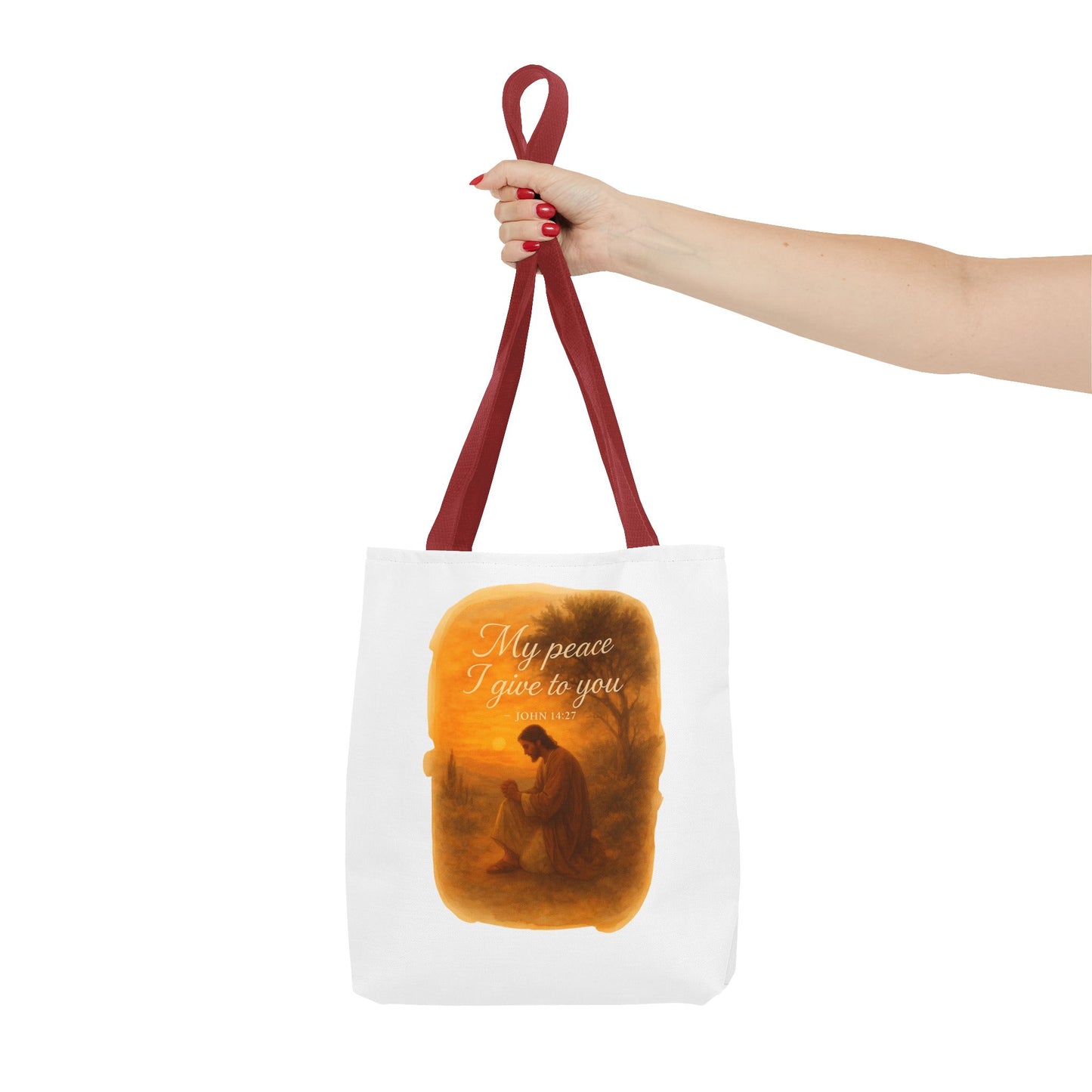 Inspirational Tote Bag - My Peace I Give to You - John 14:27 Memorial Gift