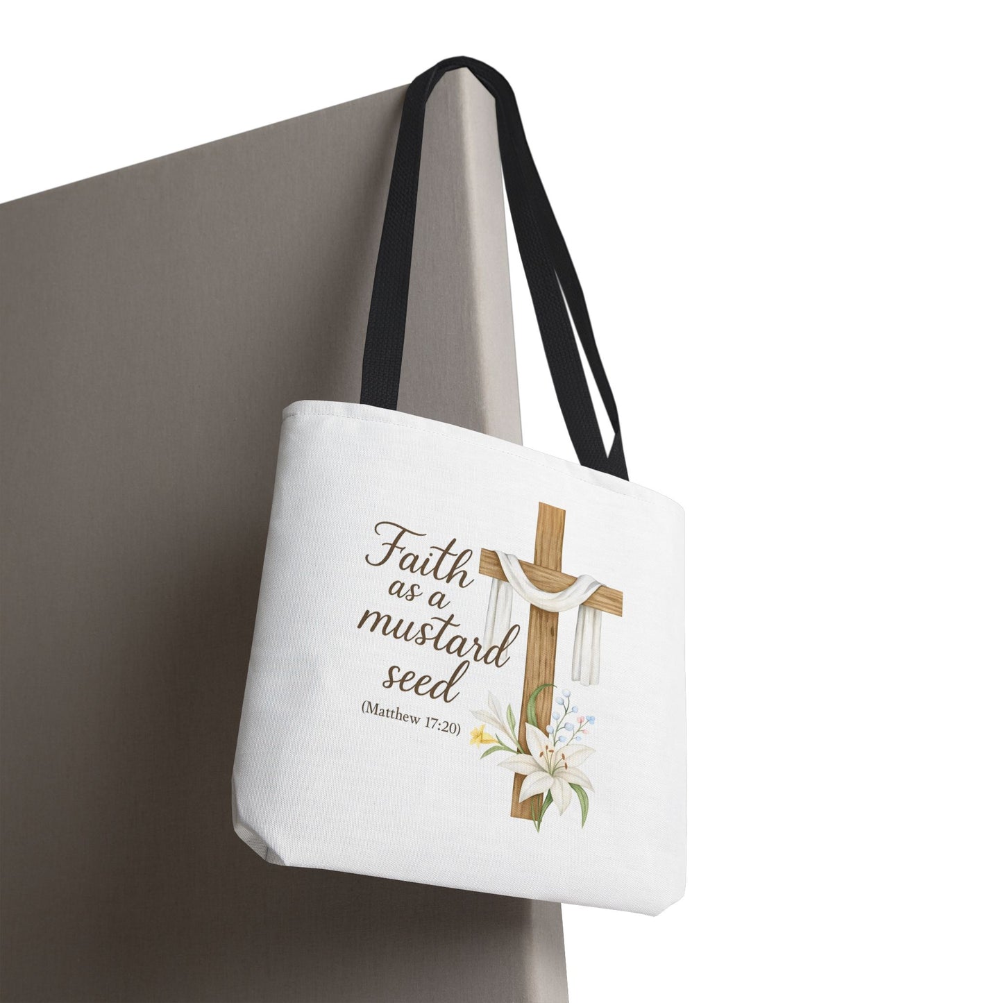 Inspirational Tote Bag - Faith as a Mustard Seed - Matthew 17:20 Memorial Gift