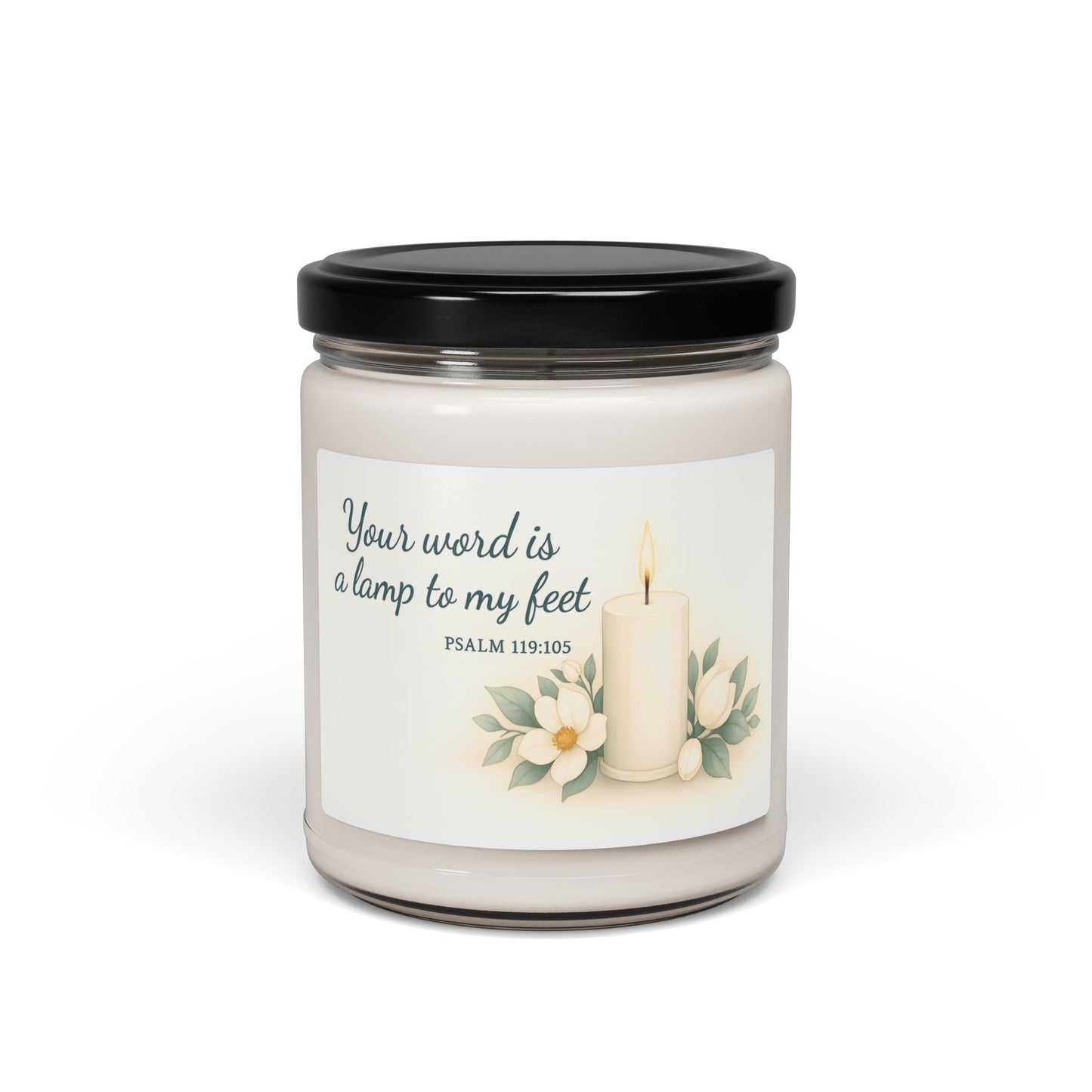 Scented Soy Candle - Your Word is a Lamp - Psalm 119:105 - Serenity Home Decor