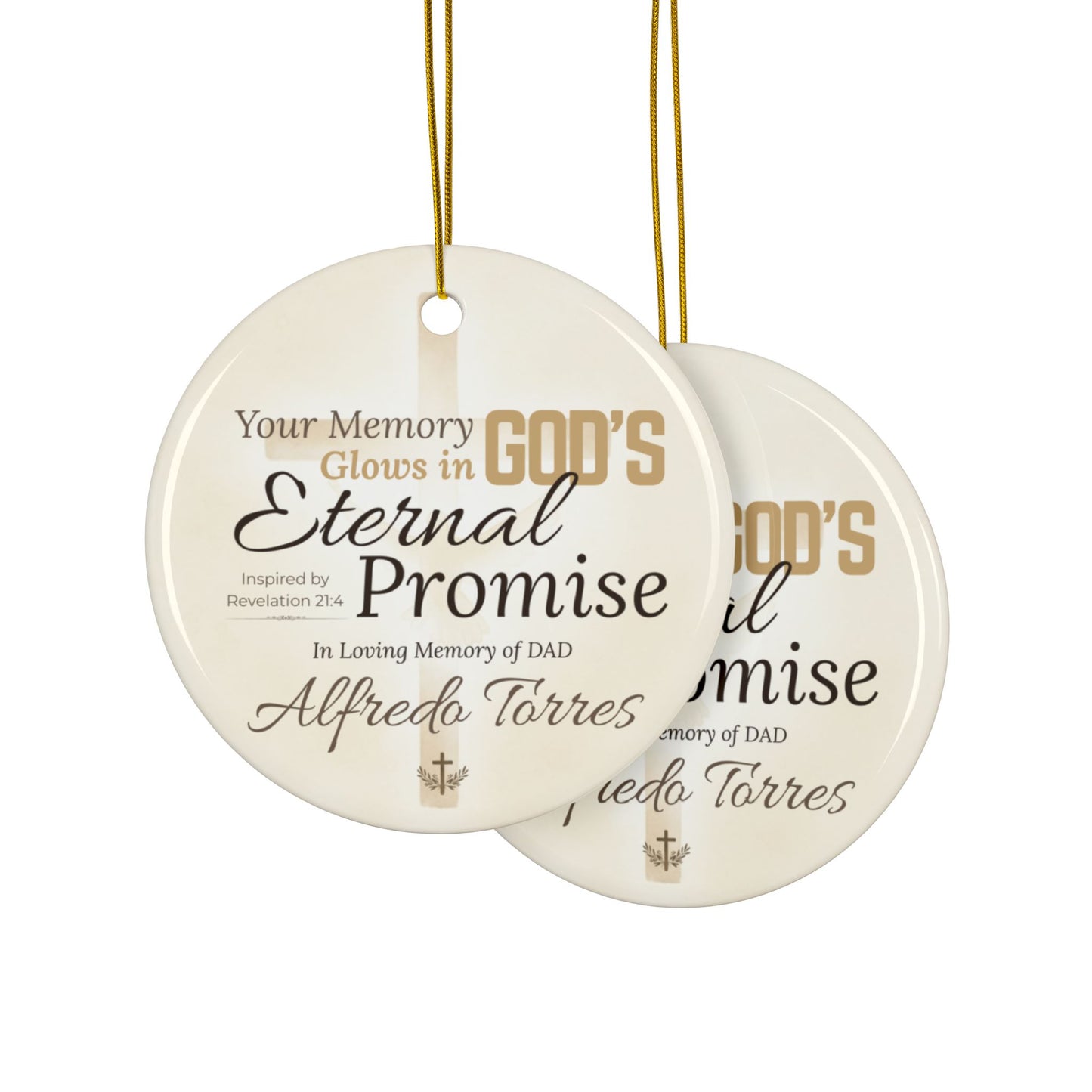 Eternal Promise Memorial Ornament | Personalized Christian Sympathy Gift for Loss of Father