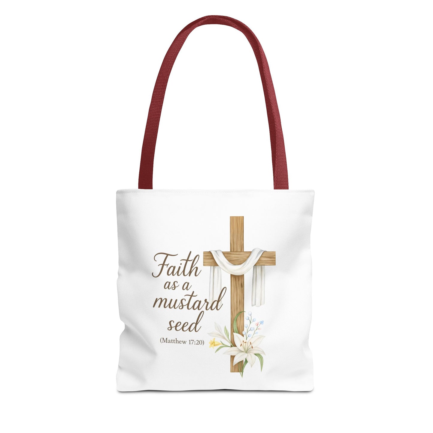 Inspirational Tote Bag - Faith as a Mustard Seed - Matthew 17:20 Memorial Gift