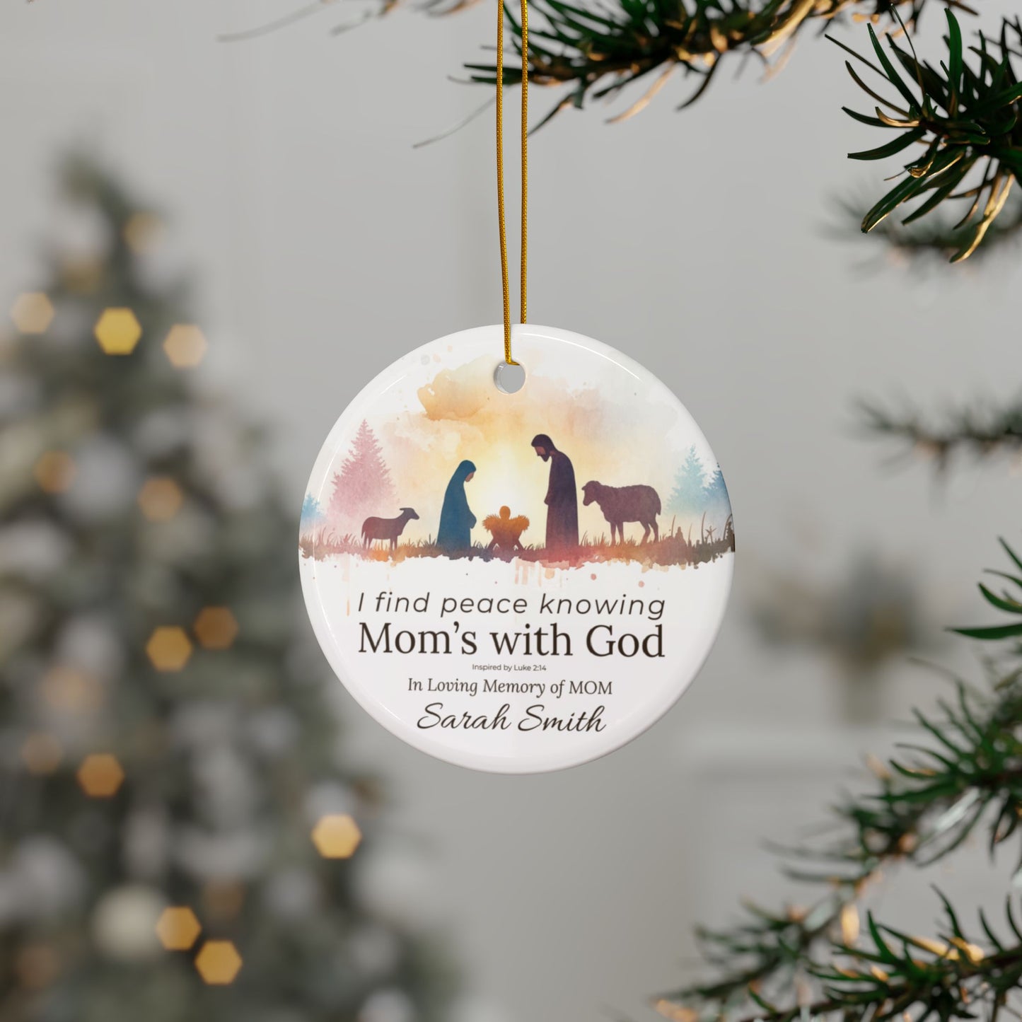 Mom’s with God Memorial Ornament | Personalized Christian Sympathy Gift