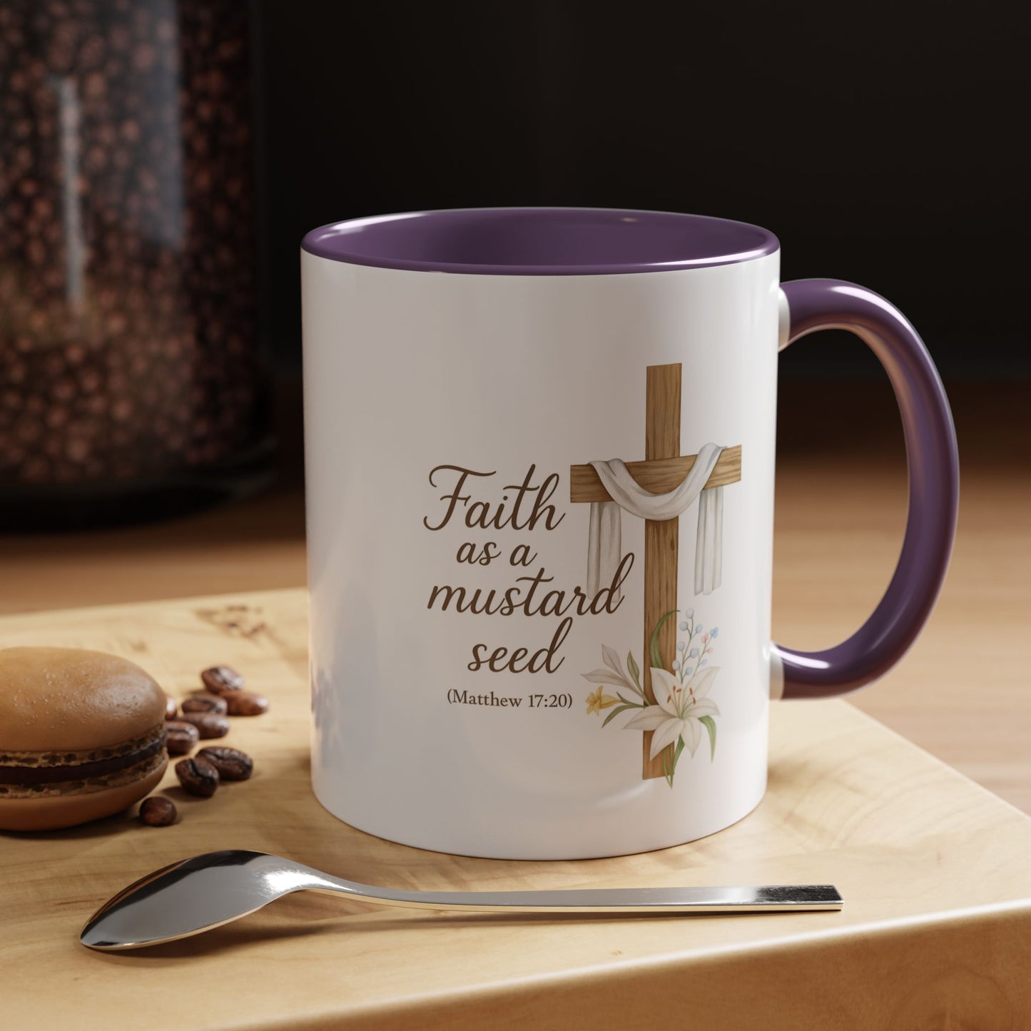 Memorial Accent Coffee Mug - Faith as a Mustard Seed - Matthew 17:20