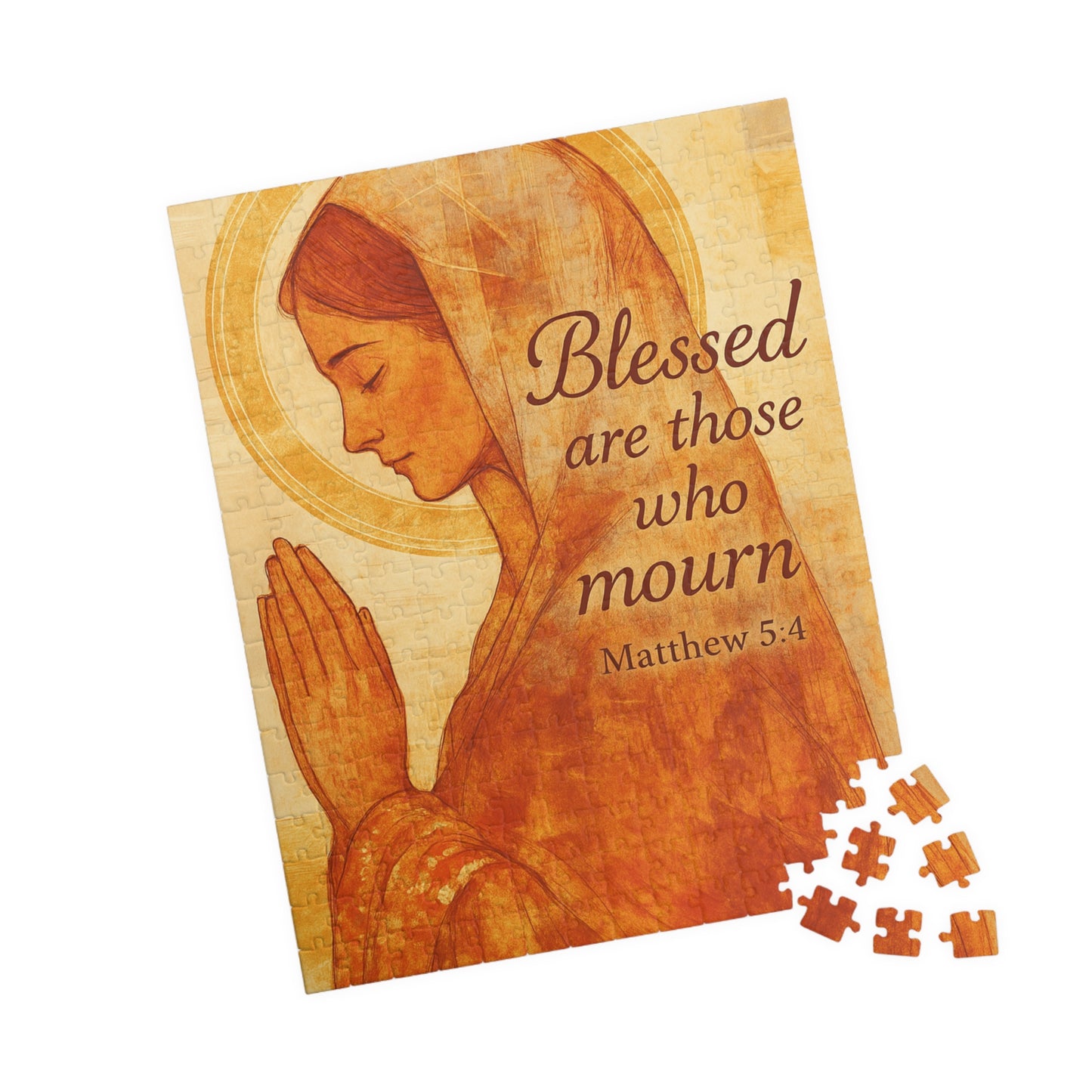Watercolor Jesus Puzzle - Blessed Mourning Bible Verse Memorial Gift