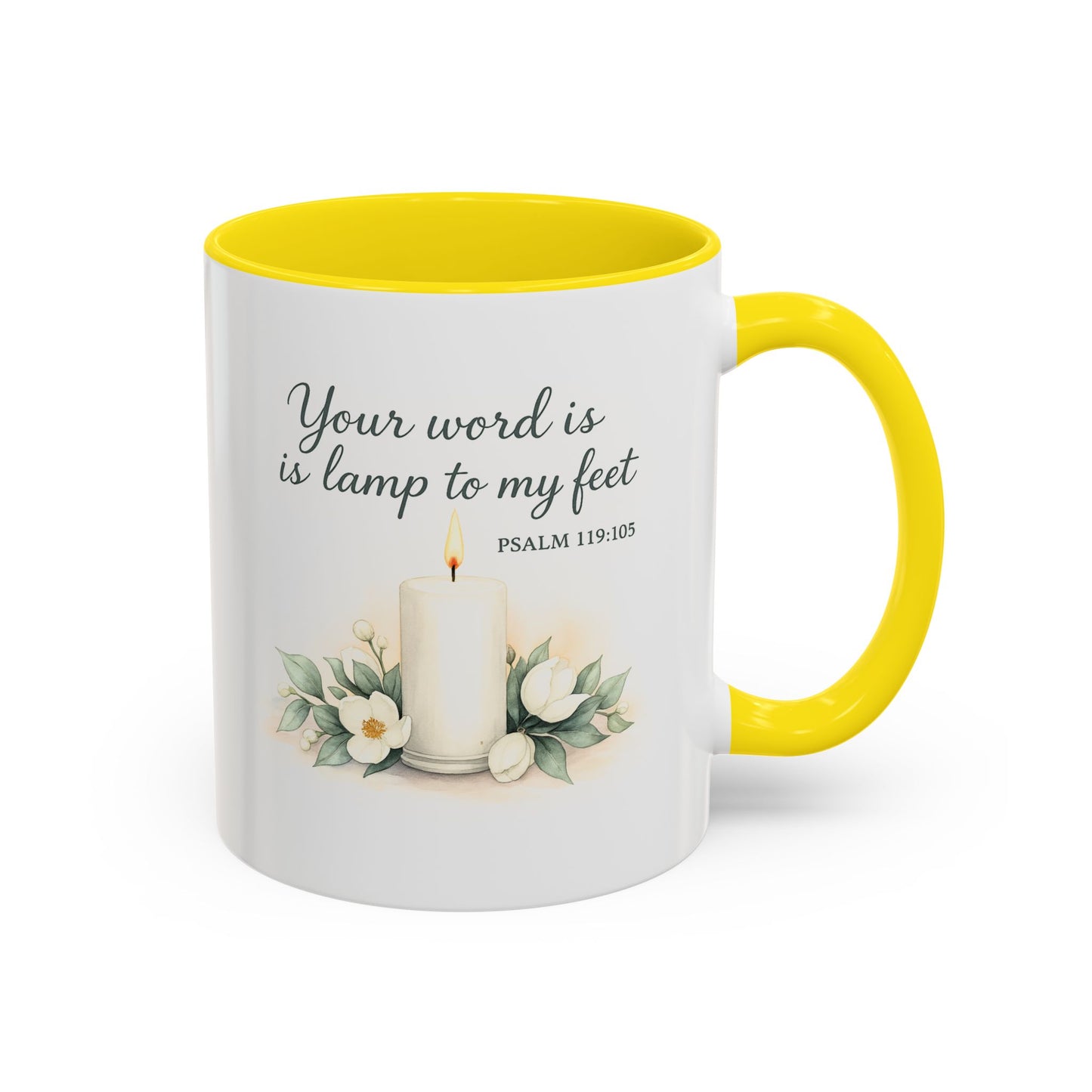 Memorial Accent Coffee Mug - Your Word Is a Lamp to My Feet - Psalm 119:105