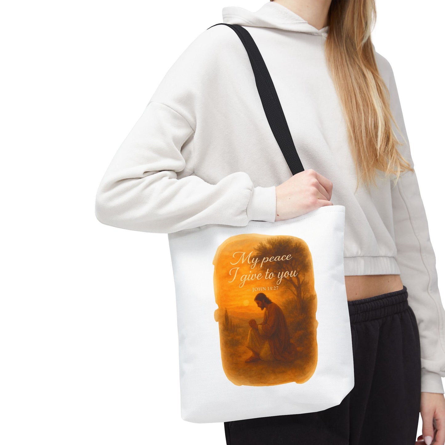 Inspirational Tote Bag - My Peace I Give to You - John 14:27 Memorial Gift