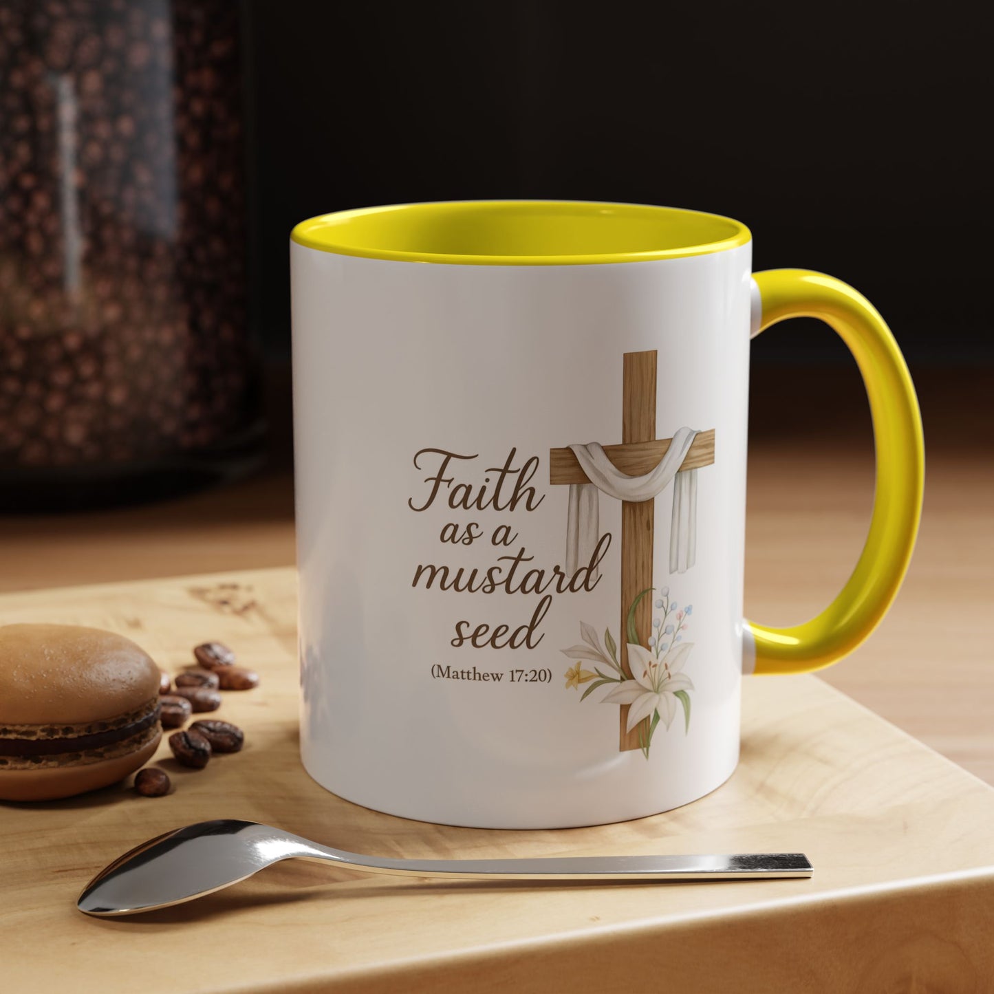Memorial Accent Coffee Mug - Faith as a Mustard Seed - Matthew 17:20