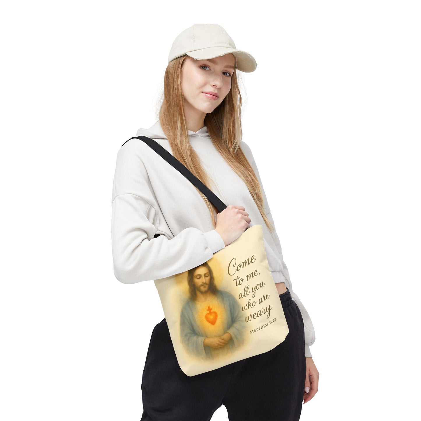 Inspirational Tote Bag - Come to Me, All You Who Are Weary - Matthew 11:28 Memorial Gift