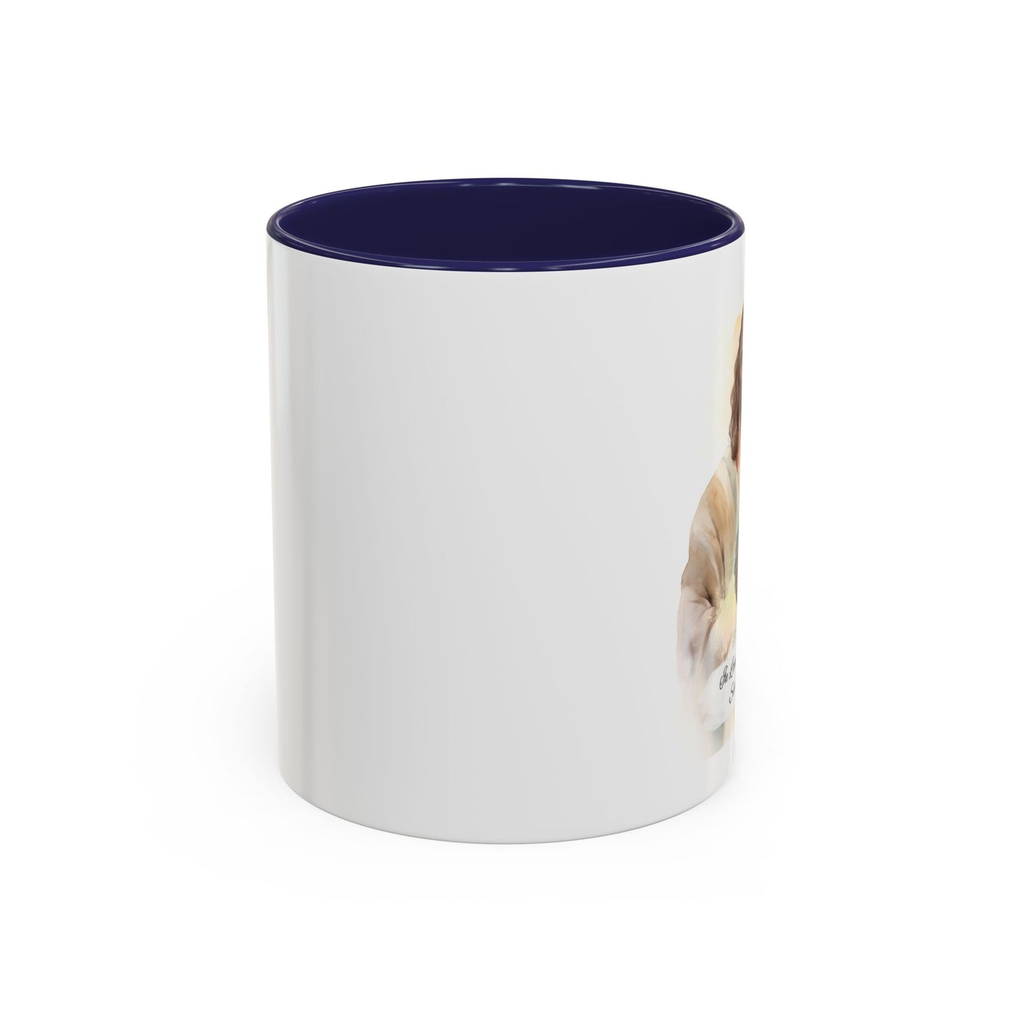 Custom Memorial Accent Coffee Mug with Photo and Text – Sacred Shepherd Keepsake