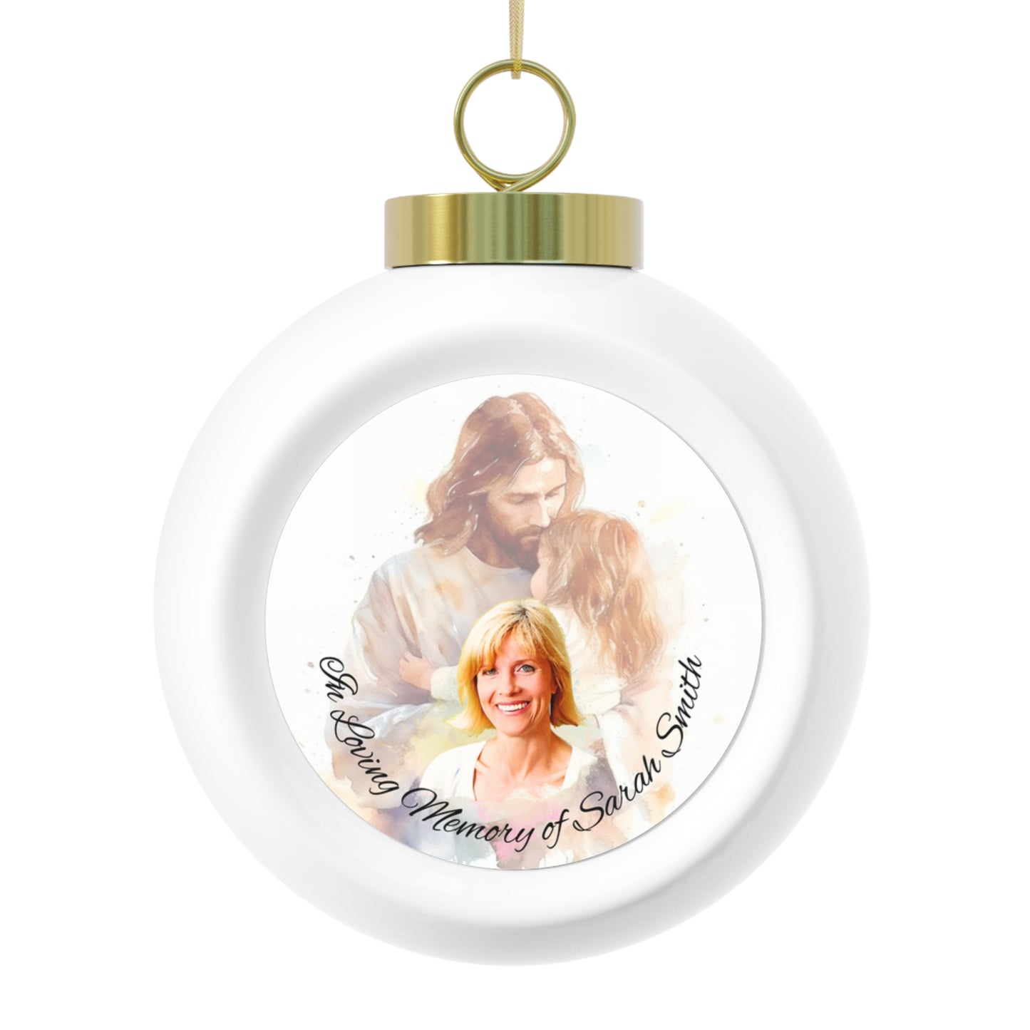 Memorial Christmas Ball Ornament, Personalized Gentle Comfort of Christ Keepsake, Eternal Memory Holiday Decor