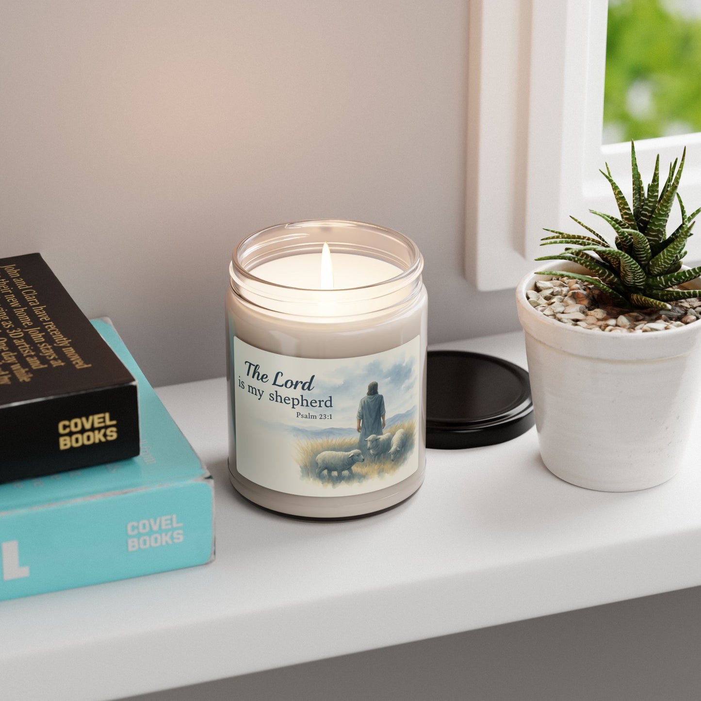 Scented Soy Candle - The Lord is My Shepherd - Psalm 23:1 - Serenity Home Decor