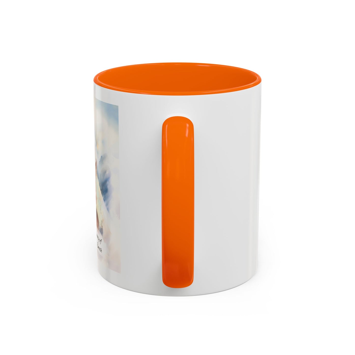 Custom Memorial Accent Coffee Mug with Photo and Text – Sacred Background Keepsake