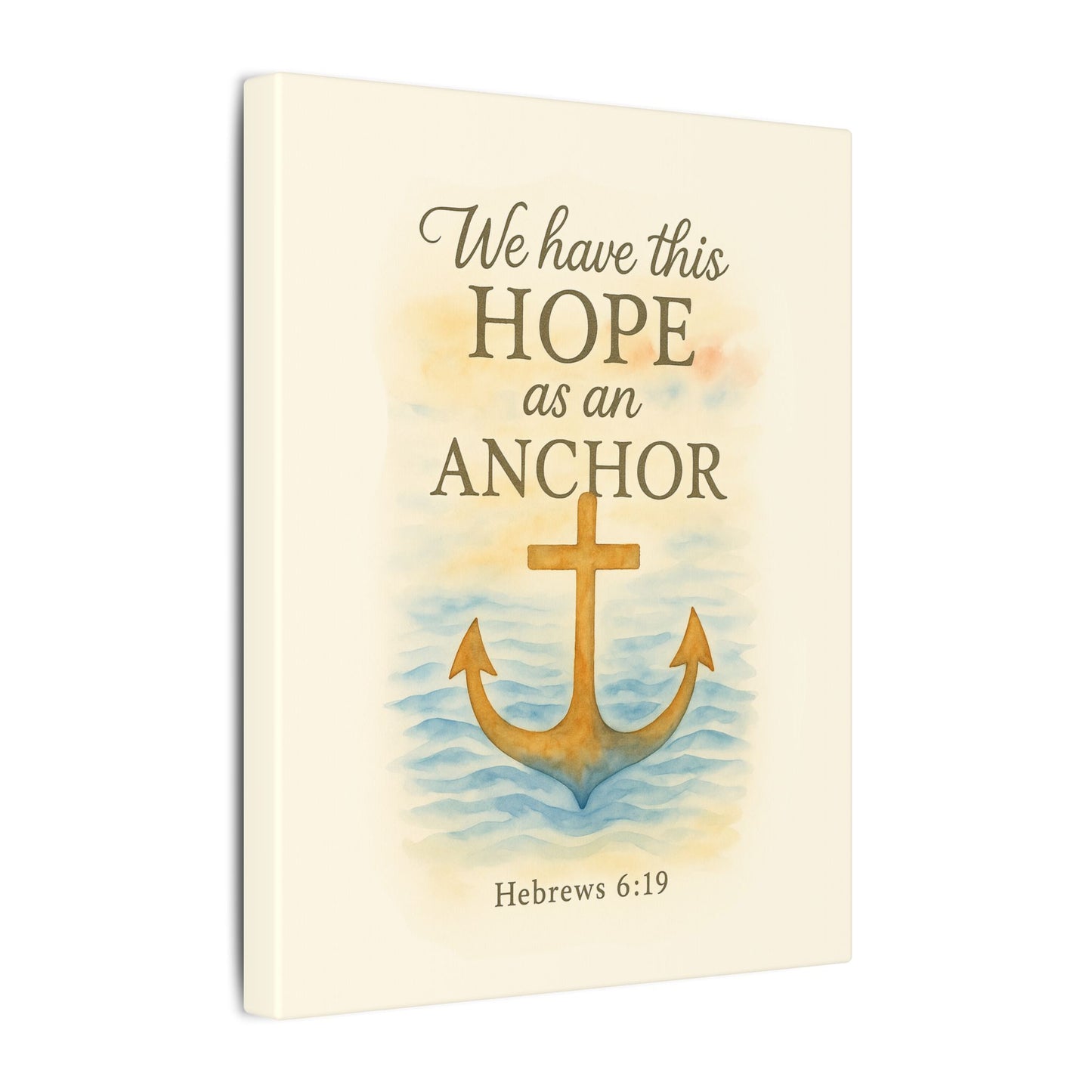 Inspirational Memorial Art Canvas, Bible Verse We have this Hope as an Anchor Keepsake, Eternal Memory Wall Decor