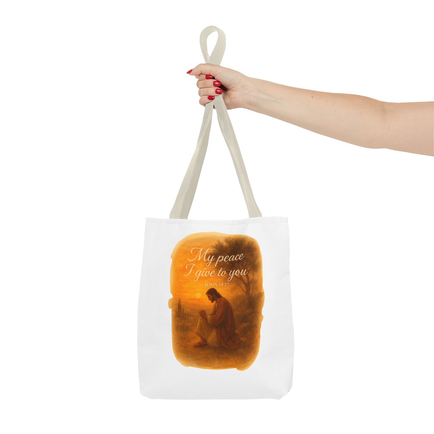 Inspirational Tote Bag - My Peace I Give to You - John 14:27 Memorial Gift