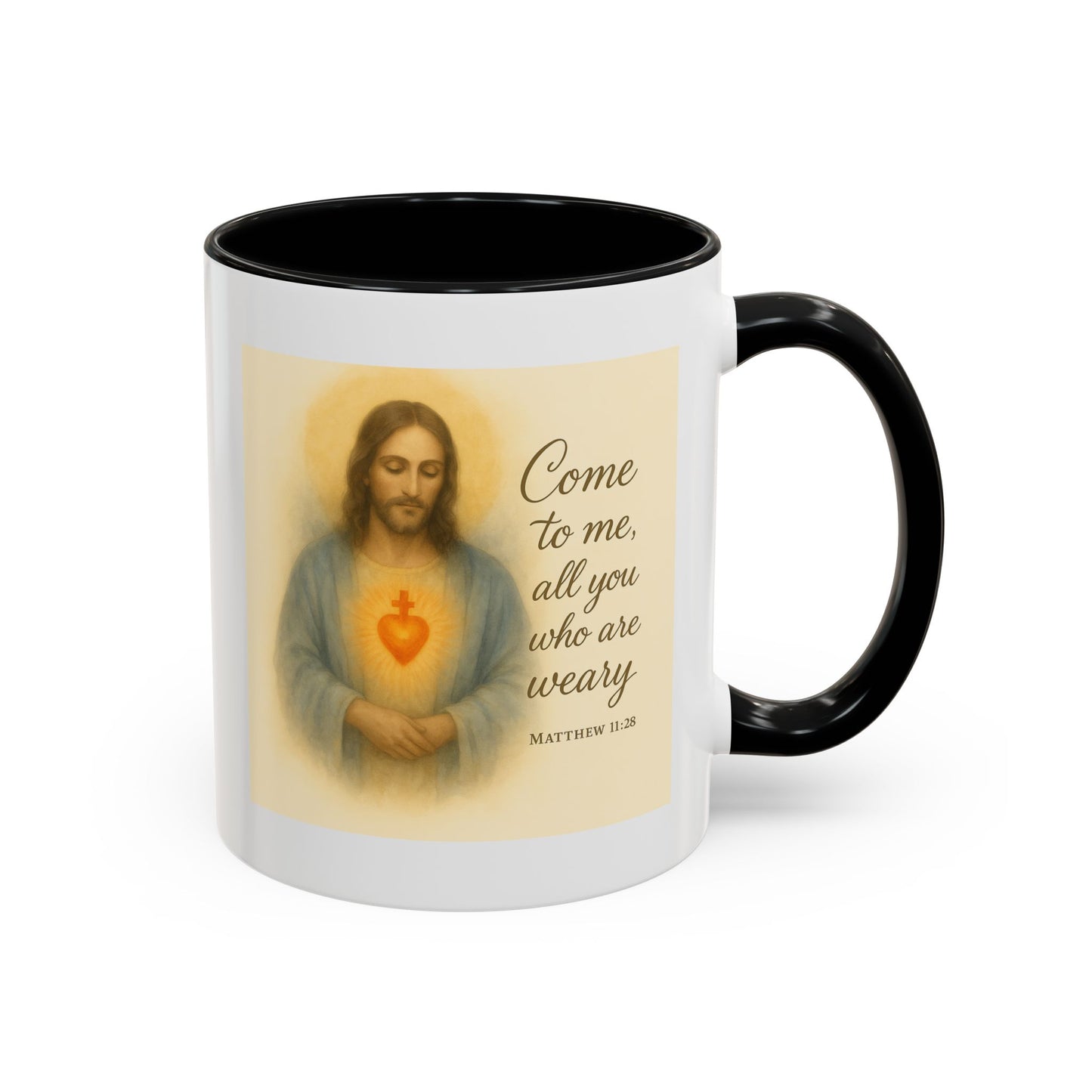 Memorial Accent Coffee Mug - Come to Me, All You Who Are Weary - Matthew 11:28