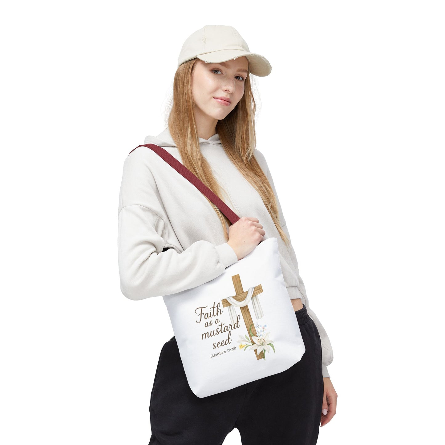 Inspirational Tote Bag - Faith as a Mustard Seed - Matthew 17:20 Memorial Gift