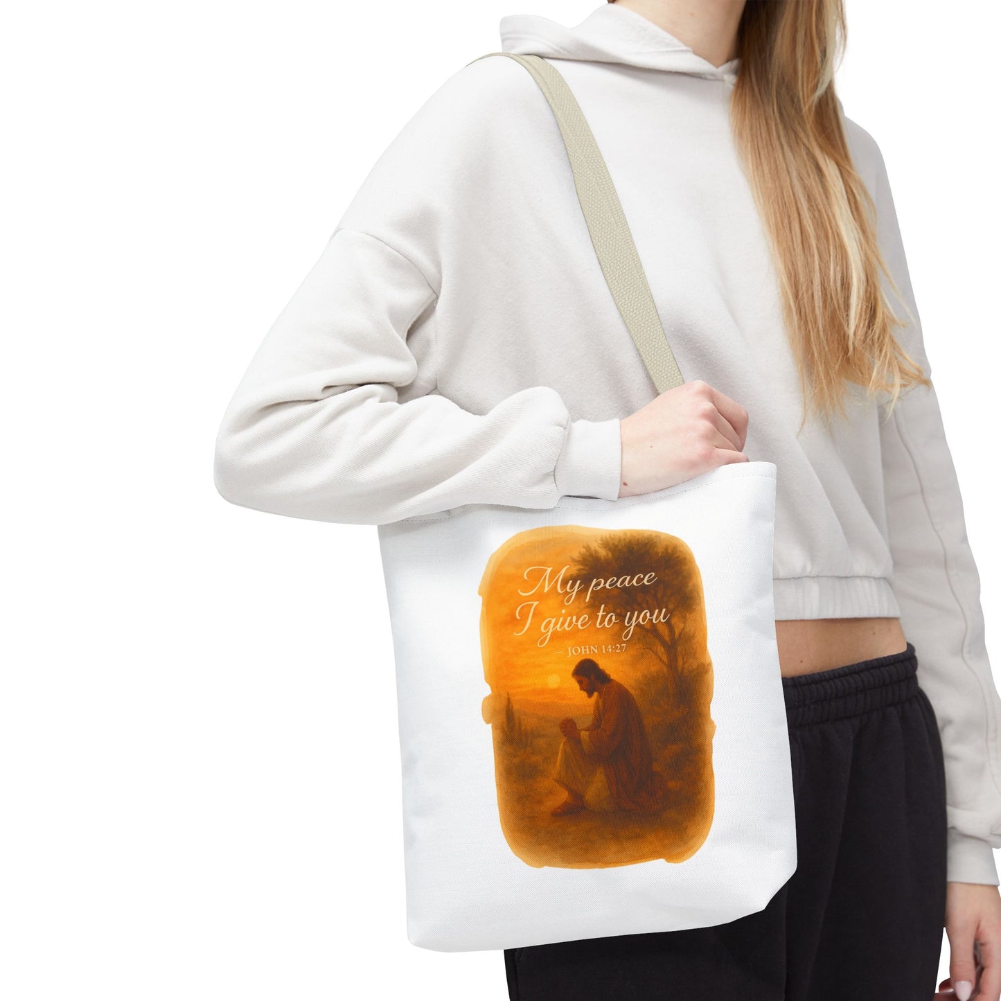 Inspirational Tote Bag - My Peace I Give to You - John 14:27 Memorial Gift