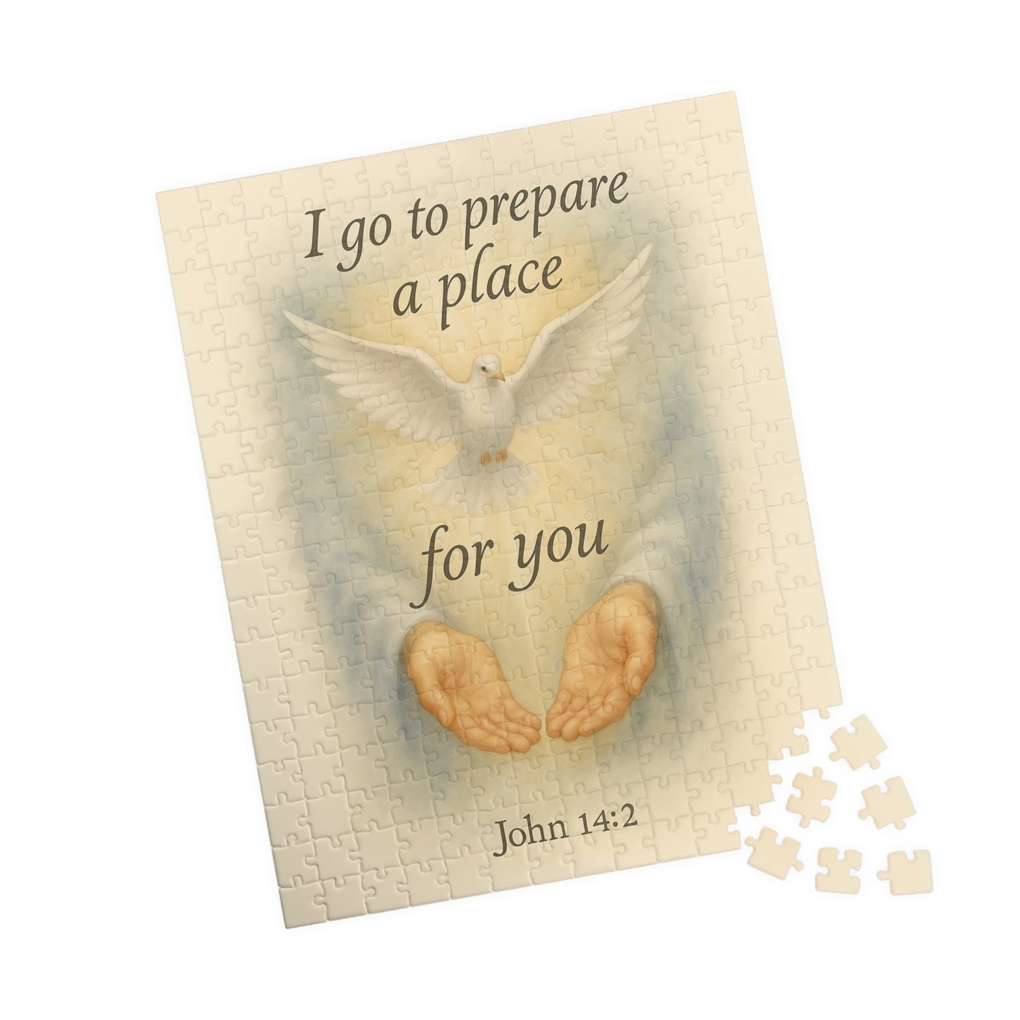 Watercolor Jesus Puzzle - Eternal Promise Bible Verse Memorial Gift