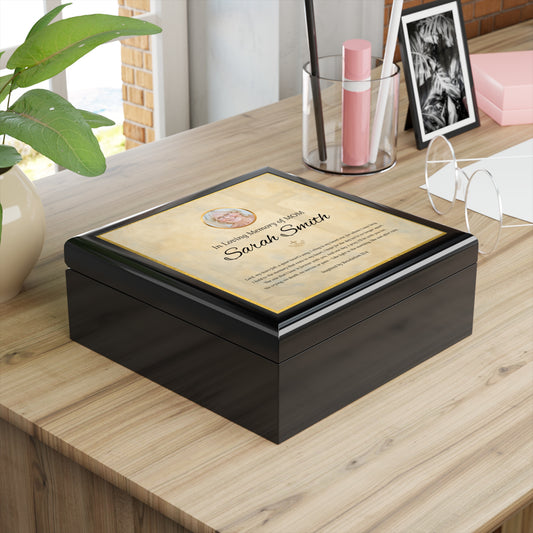 Golden Grace Memorial Keepsake Box | Personalized Christian Gift for Loss of Mother