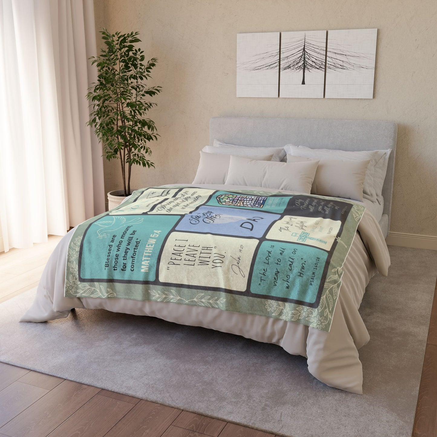 Christian Memorial Blanket - In Loving Memory of Dad Scripture Design