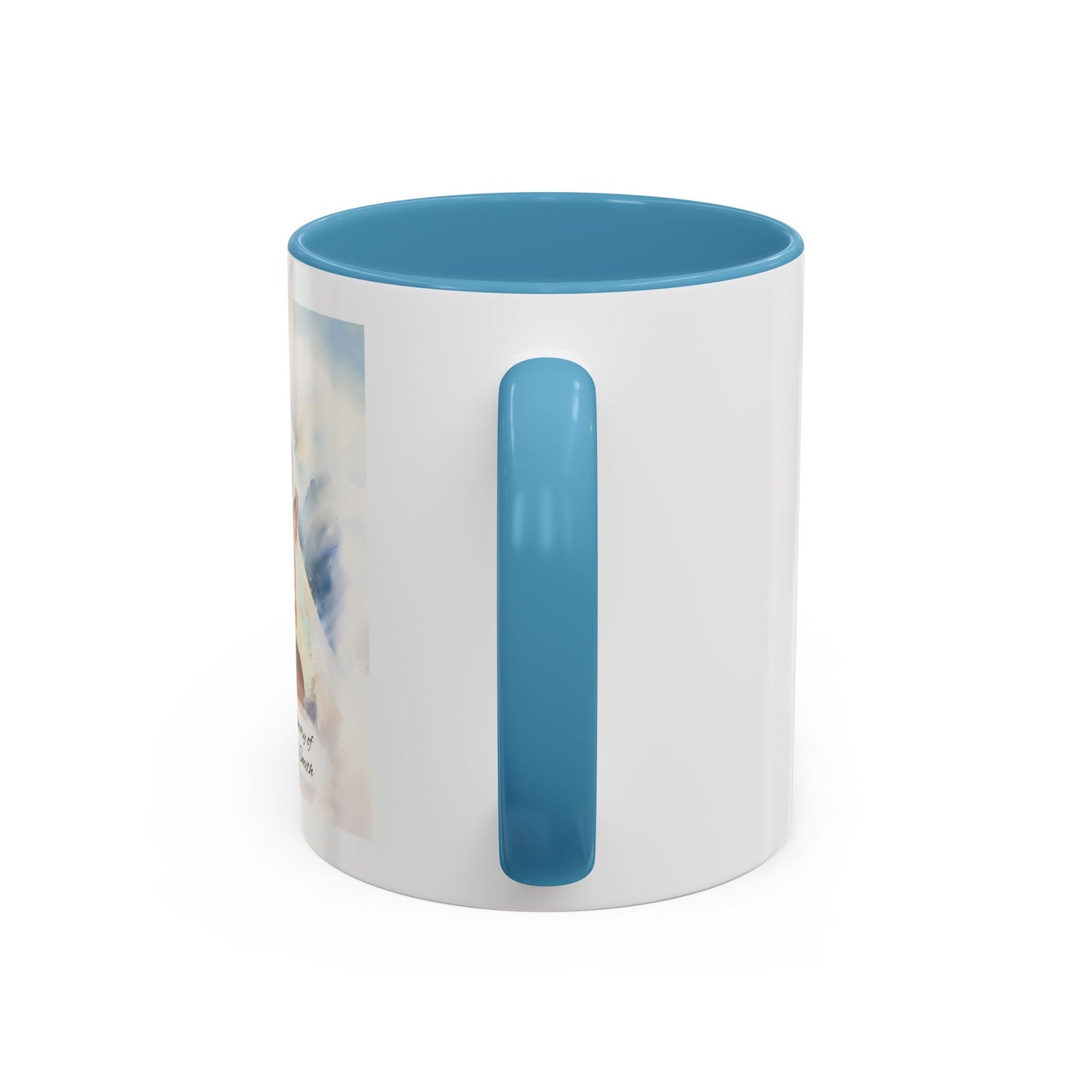 Custom Memorial Accent Coffee Mug with Photo and Text – Sacred Background Keepsake